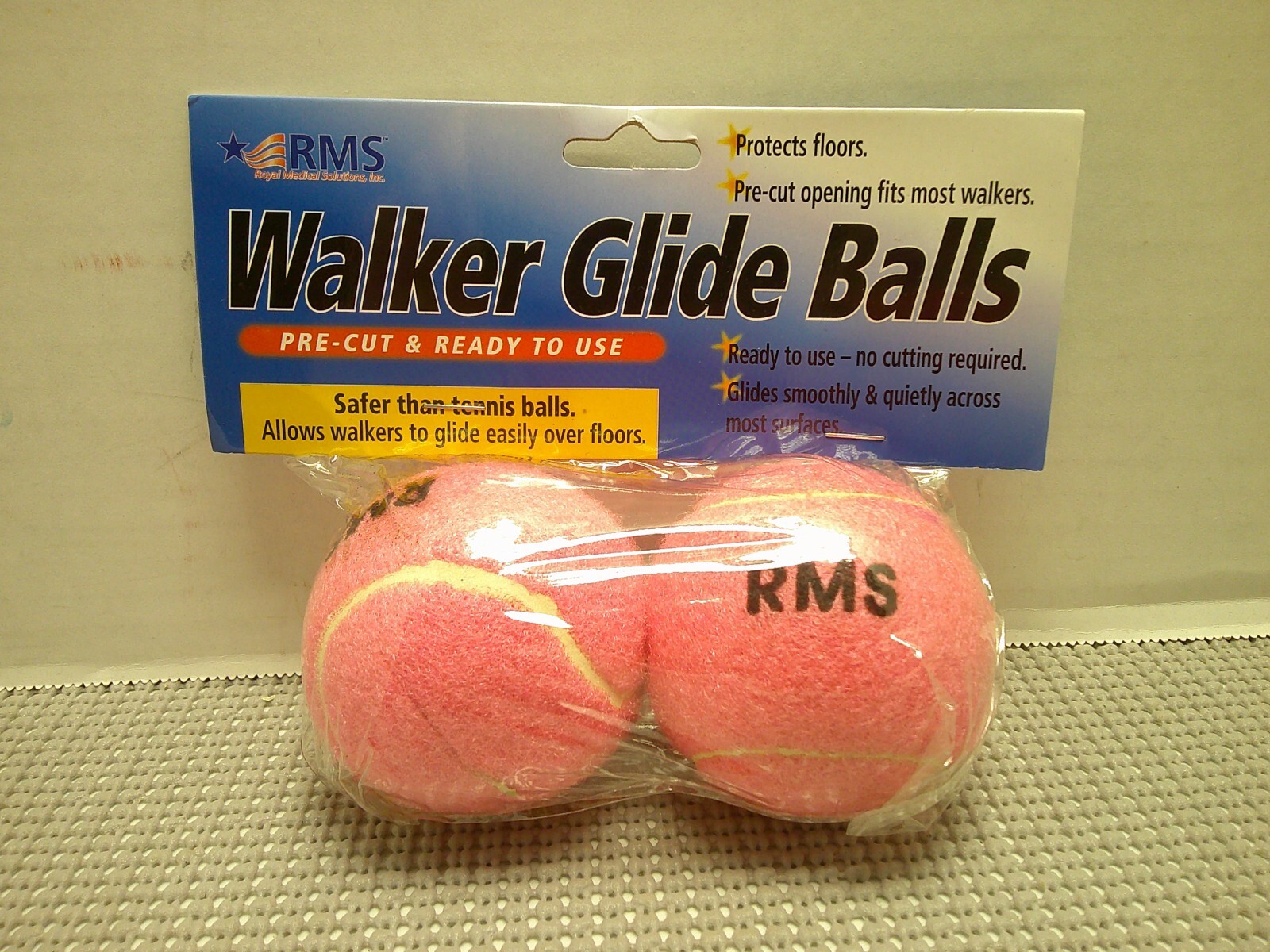 RMS Walker Glide Balls Set of 2 Pink Balls Precut Opening for Easy Installation