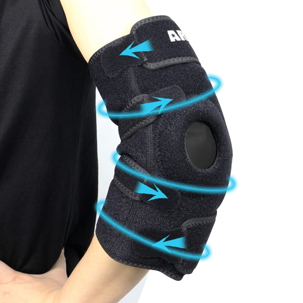 ARRIS Elbow Ice Pack Wrap for Tendonitis and 1 Count (Pack of 1), black