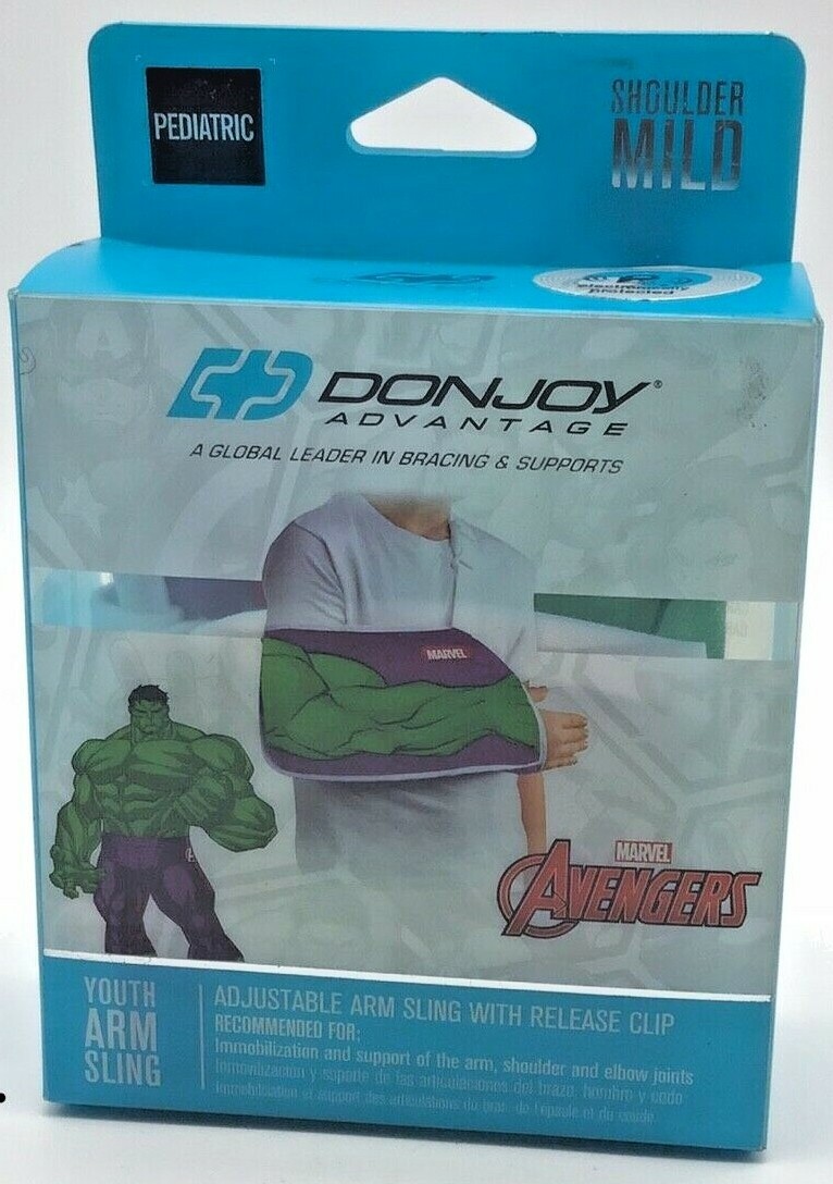 Marvel THE HULK Adjustable Arm Sling with Release Clip Shoulder Mild PEDIATRIC