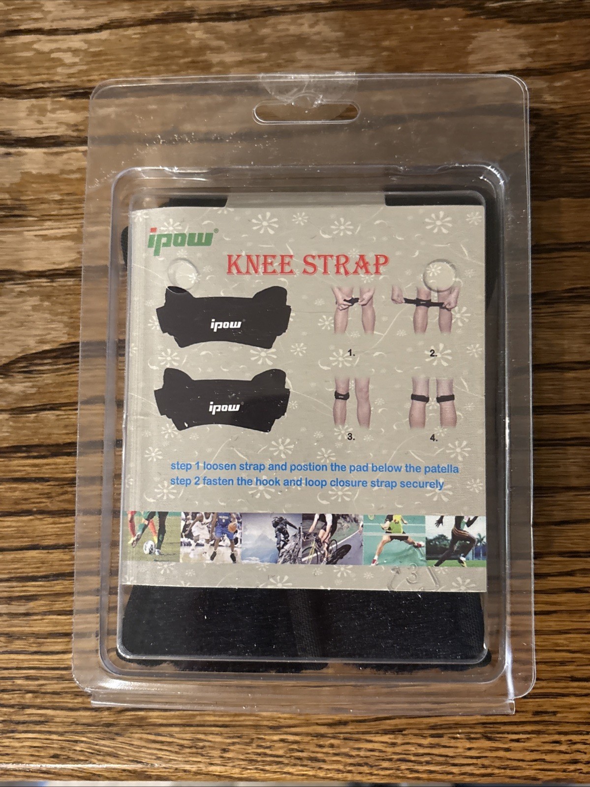 IPOW 2 Pack Knee Pain Relief & Patella Stabilizer Strap One Size, Black