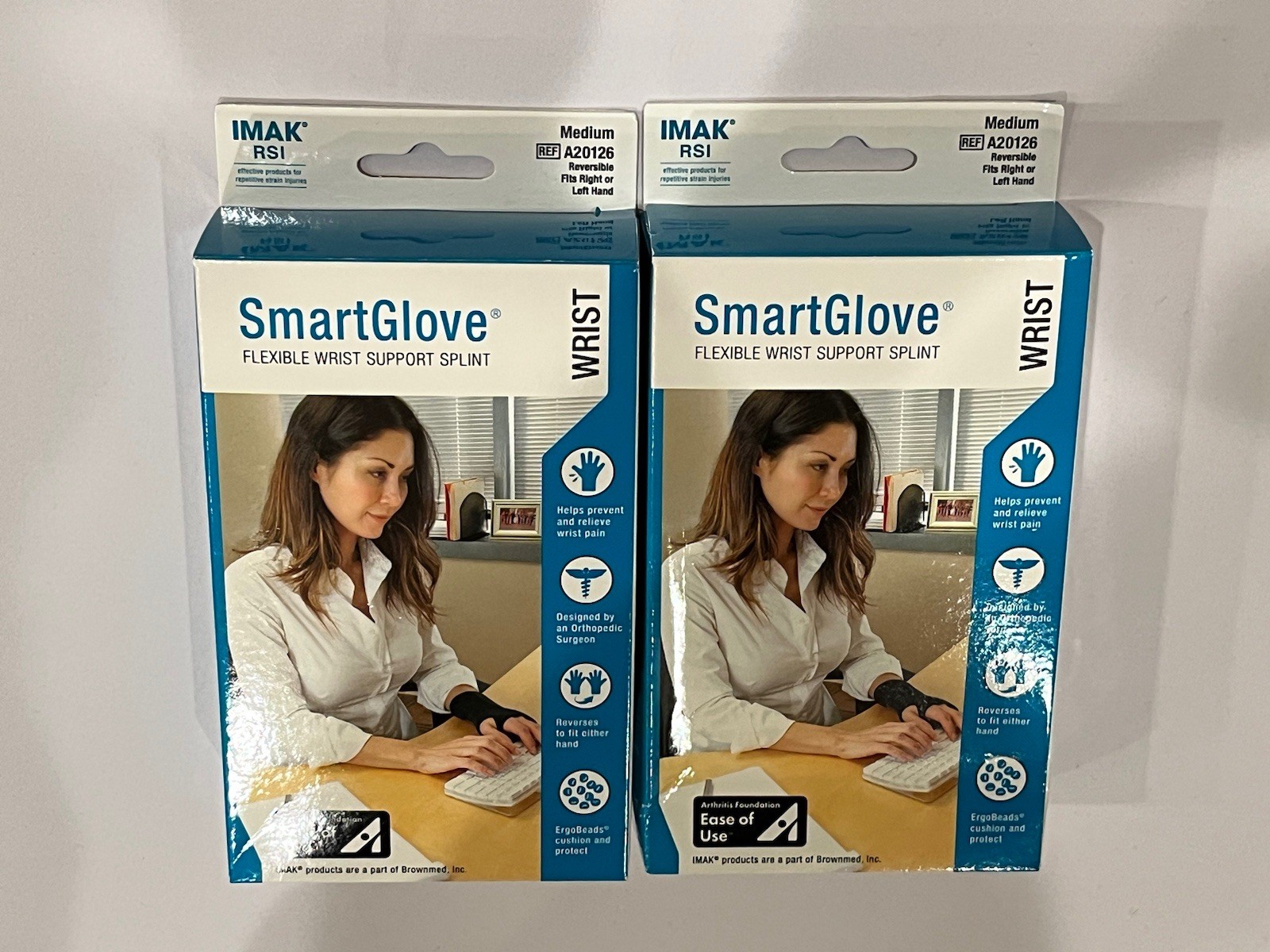 (Brand NEW) IMAK SmartGlove Flexible Wrist Support Splint, Medium, Black, 2-pk