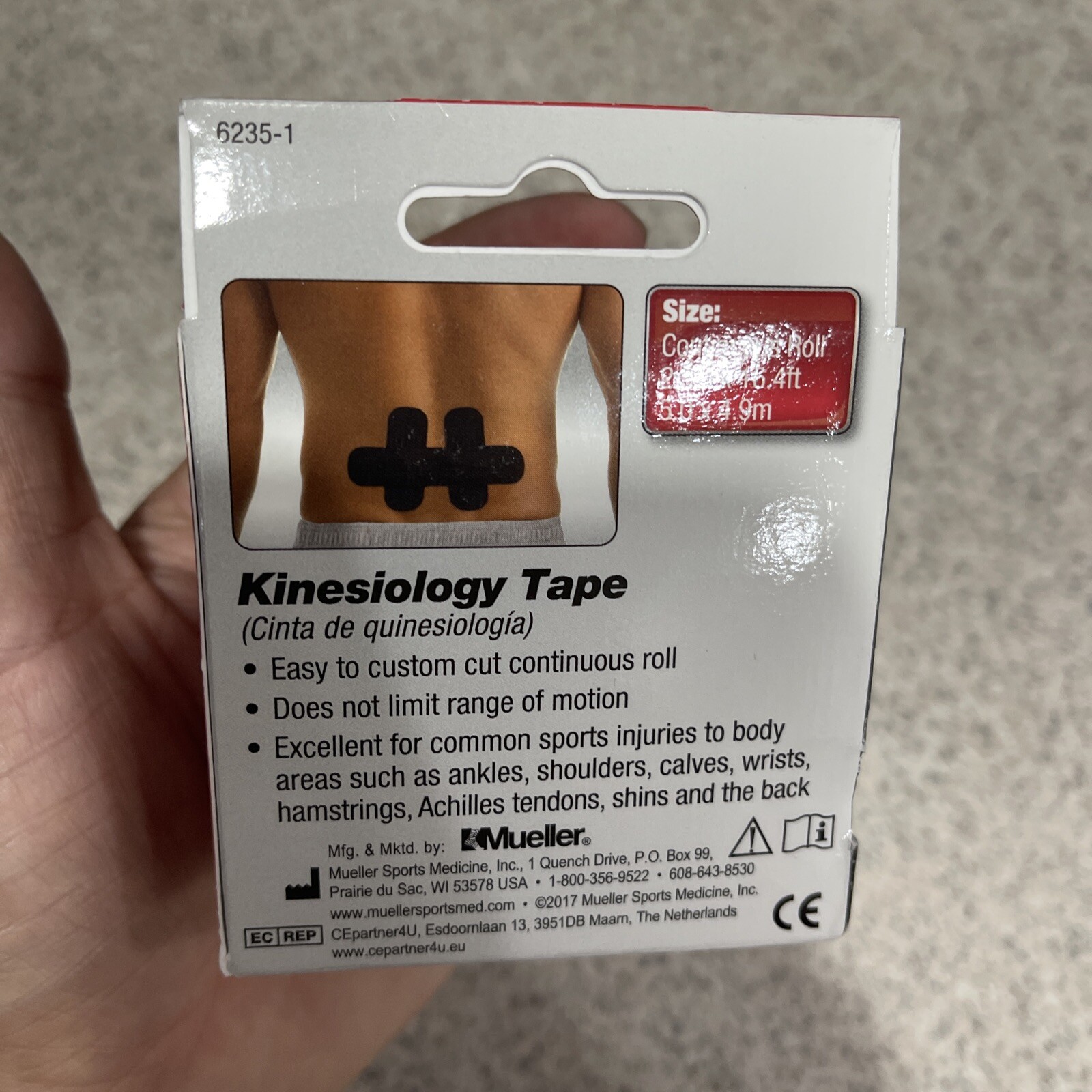 Mueller Sports Medicine Kinesiology Tape 2.0 in x 16.4 ft Black NEW!