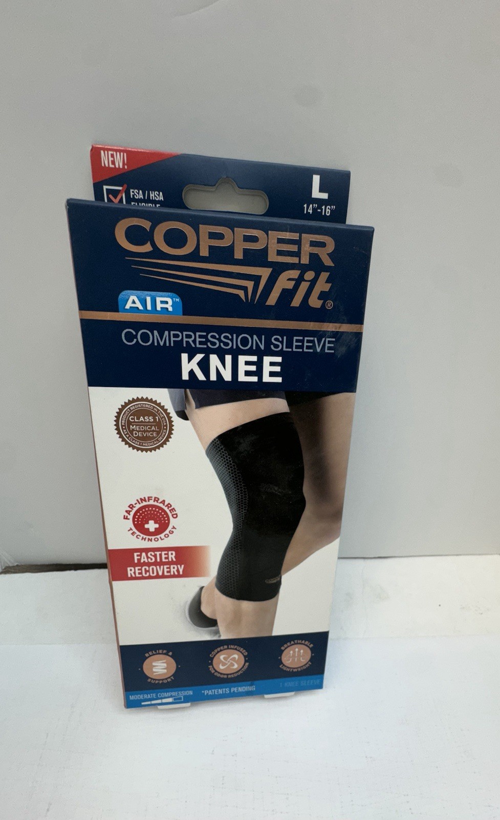 Copper fit Air Compression Sleeve KNEE LARGE 14” – 16”