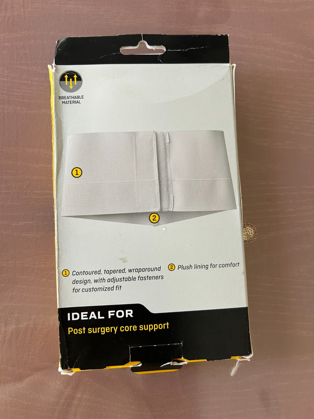 NEW IN BOX FURURO ABDOMEN COMPRESSION SUPPORT, IN WHITE, SZ: M