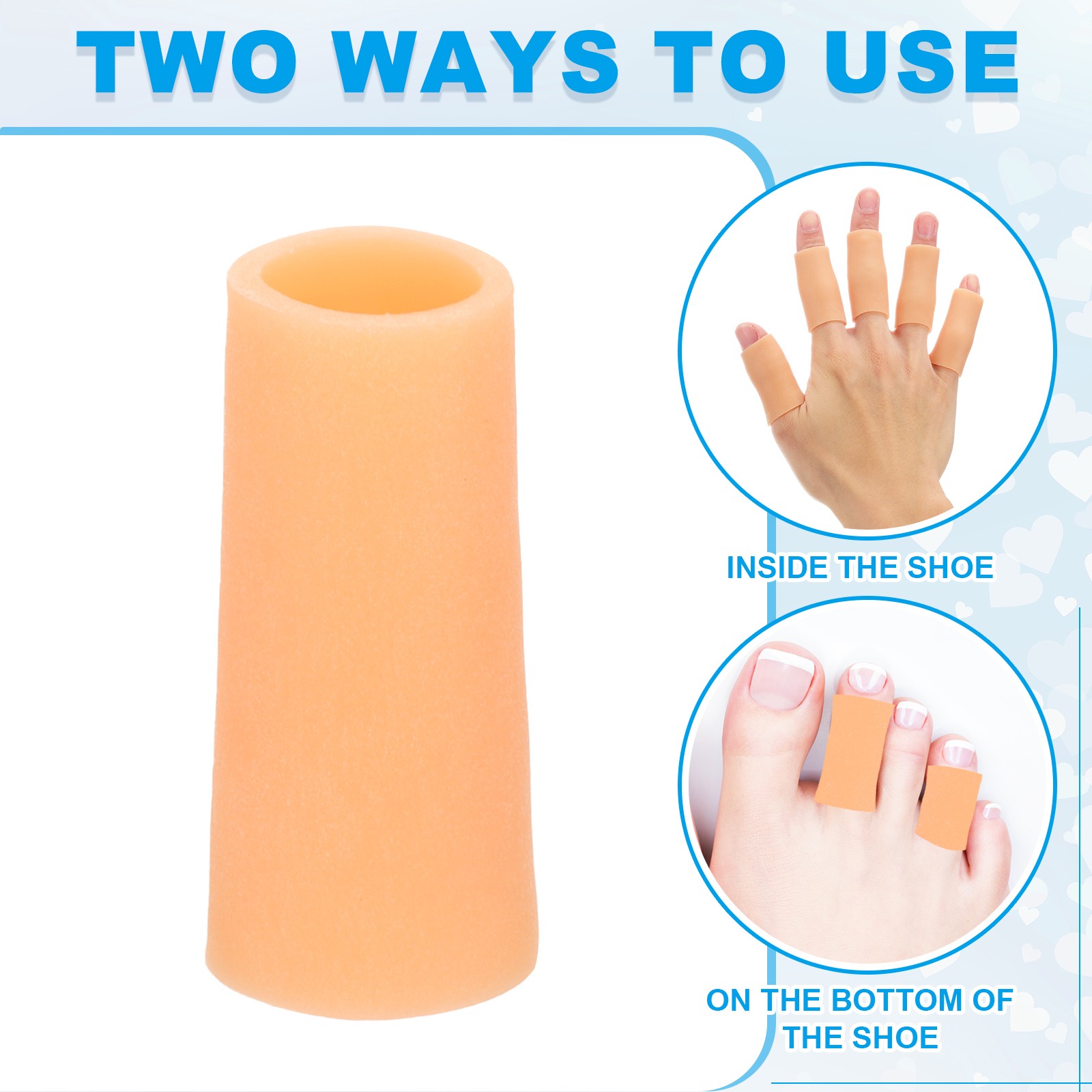 20 Pcs 2.4″x0.98″ Gel Finger Cots Silicone Finger Protector Support Beige