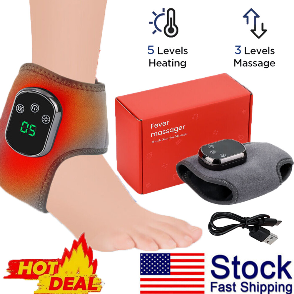 Electric Heating&Vibration Massager for Ankle&Wrist USB Rechargeable Pain Relief