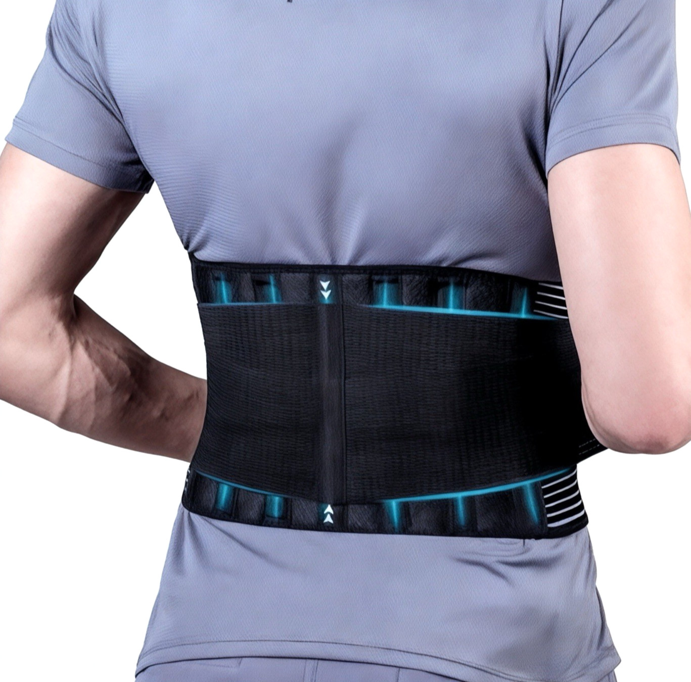 Back Support Belt Medium Black Brace Sciatica Herniated Disc Relief Adjustable
