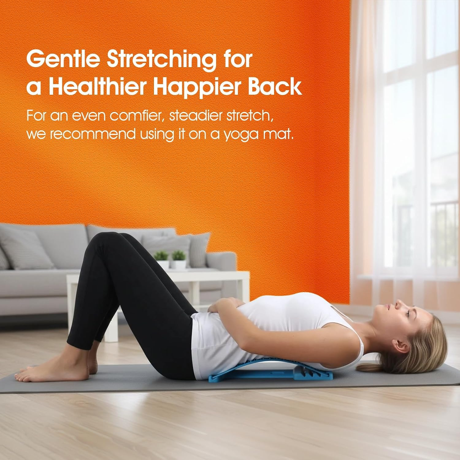 Premium Back Stretcher for Lower Back Pain Relief – 4-Level Adjustable Lumbar Su