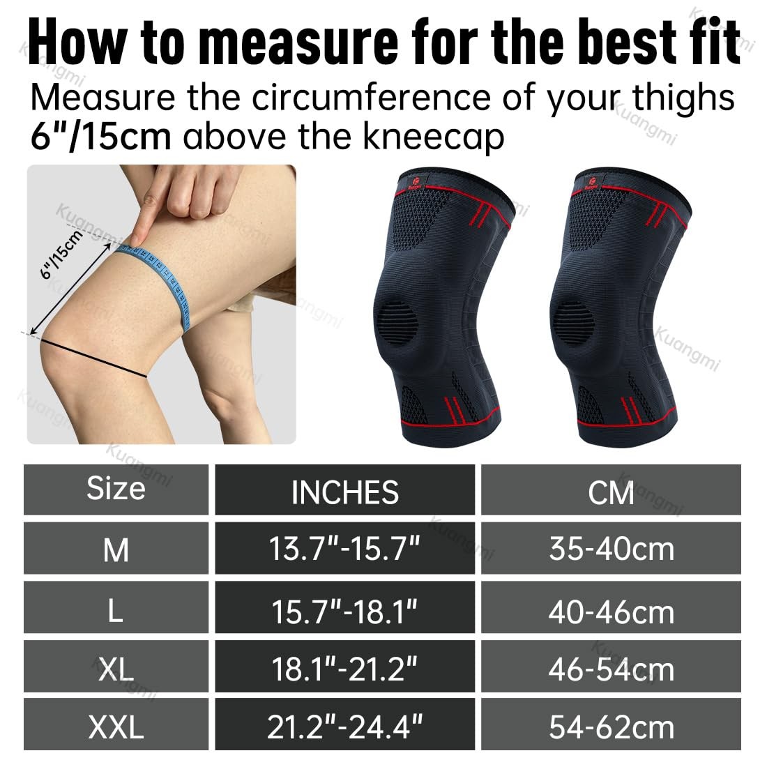 Kuangmi Knee Braces Support for Joint Pain Relief, Arthritis, Meniscus Tear a…