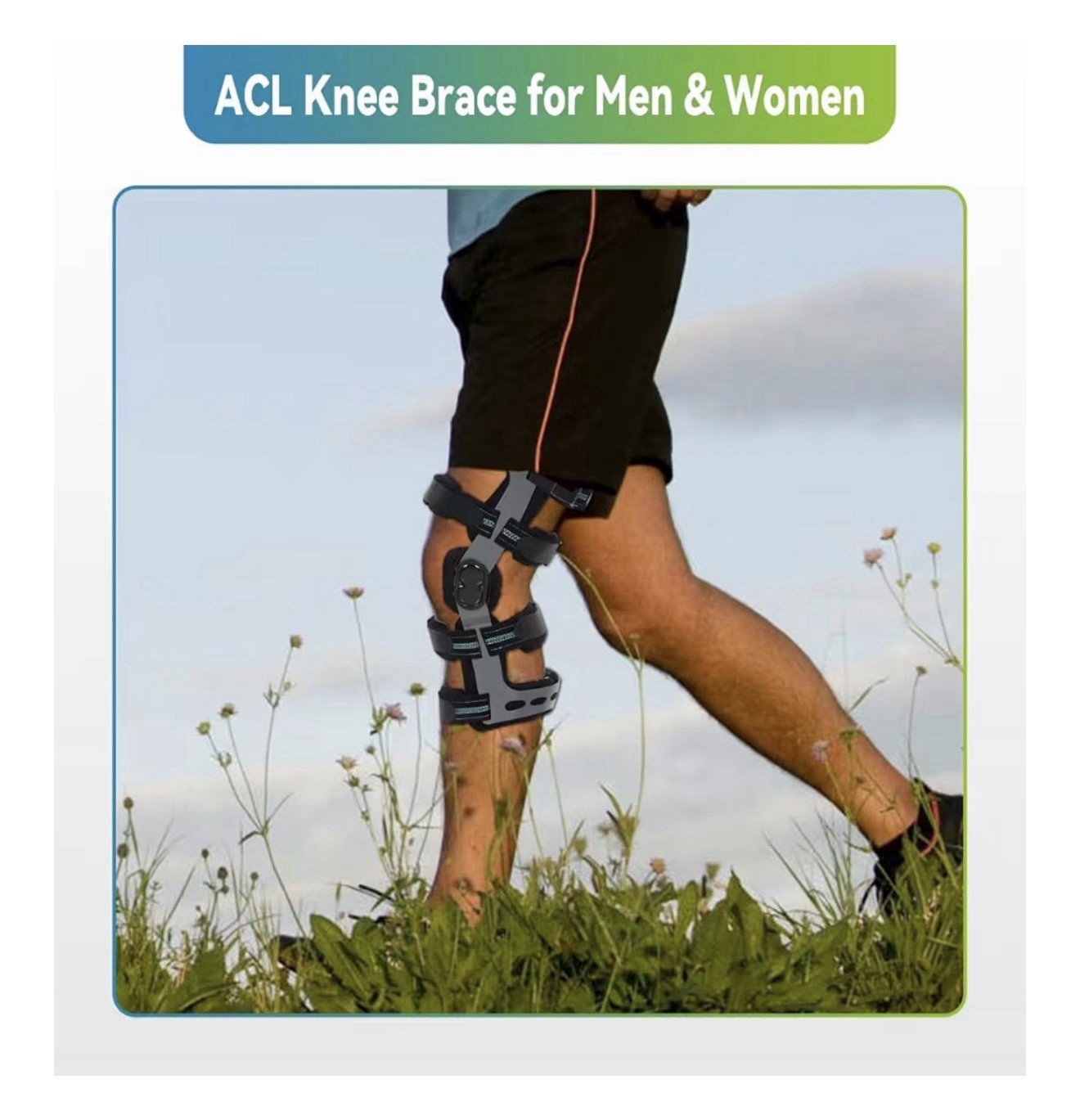 Komzer ACL Knee Brace for Ligament Injuries Sports Arthritis Left Extra large