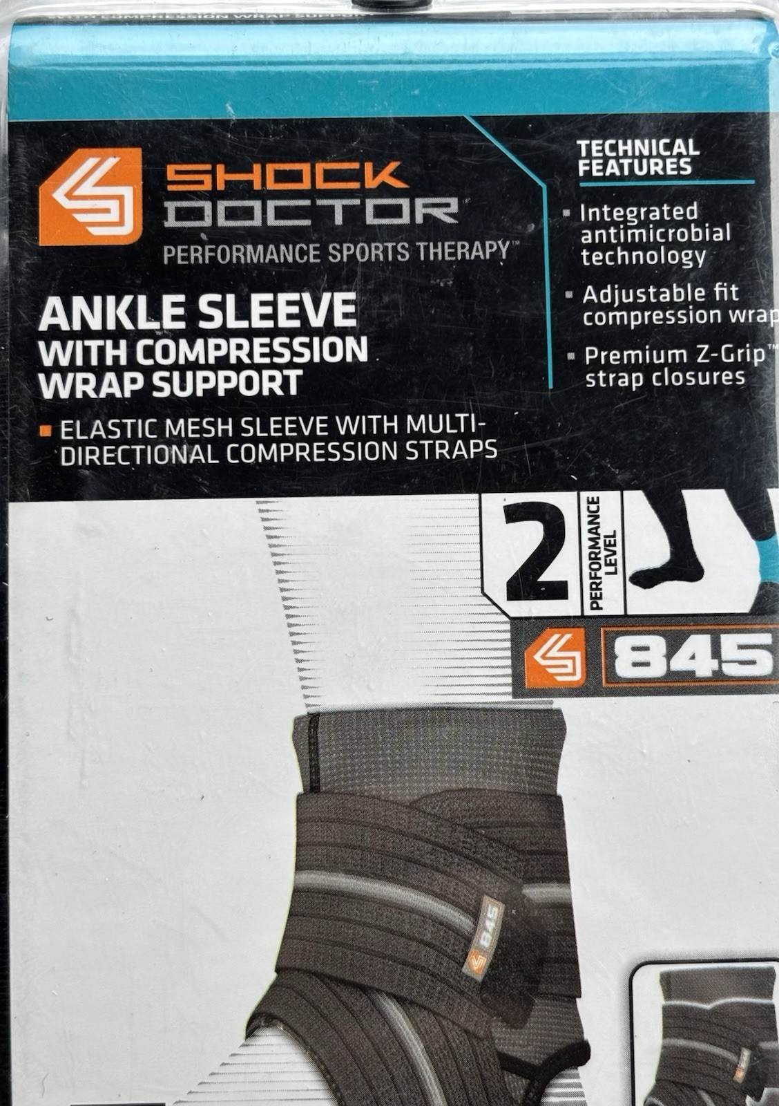 Shock Doctor Ankle Sleeve Compression Support Wrap XL 9.5-10″ Black NEW