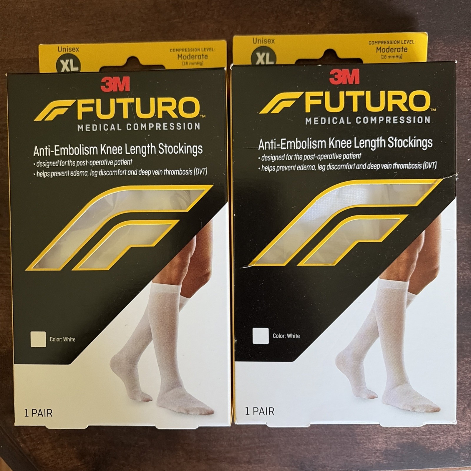 NEW FUTURO Anti-Embolism Knee Highs, Unisex, XL, Moderate Compression 2 pack