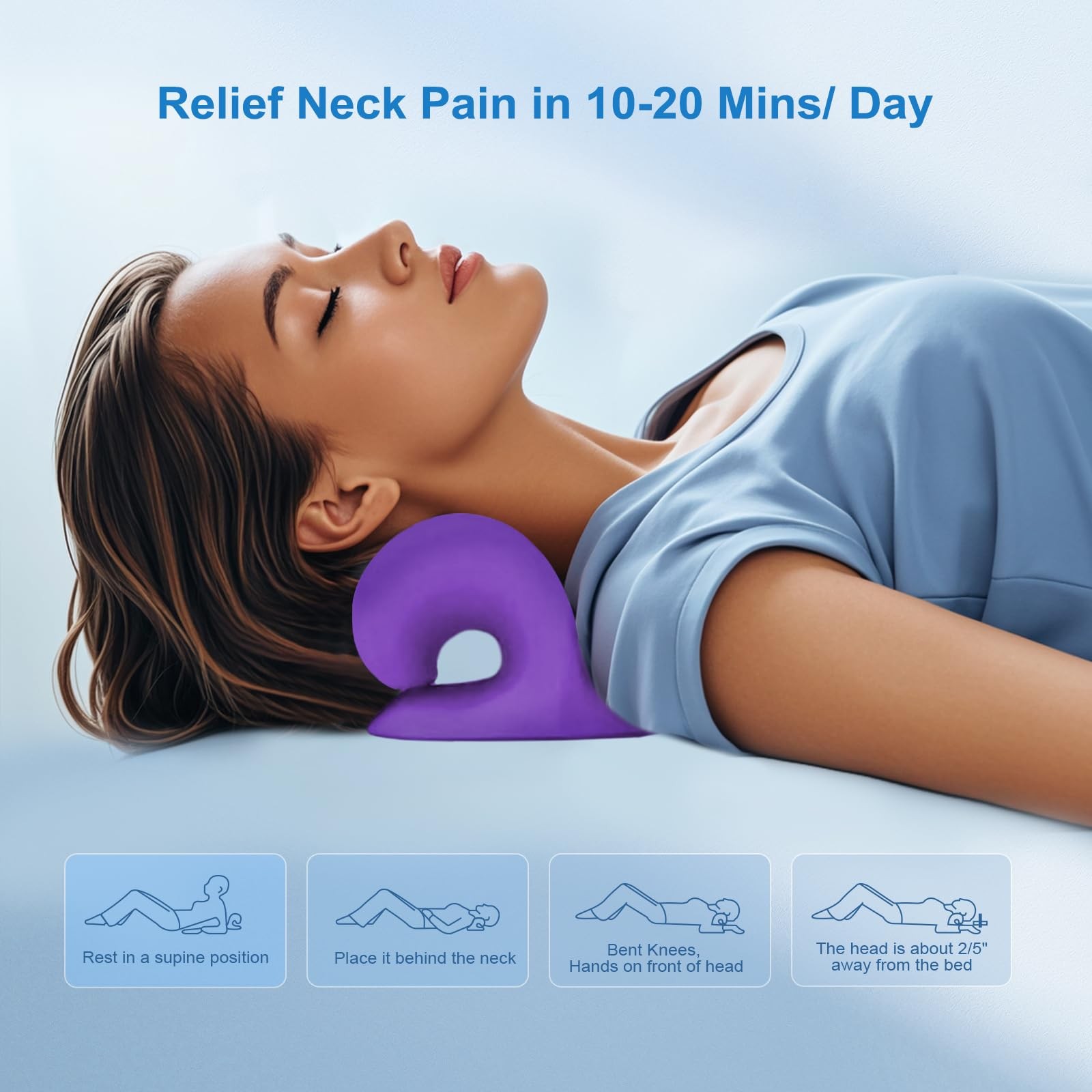 Neck Stretcher Cervical Traction Neck and Shoulder Relaxer Chiropractic Pillow