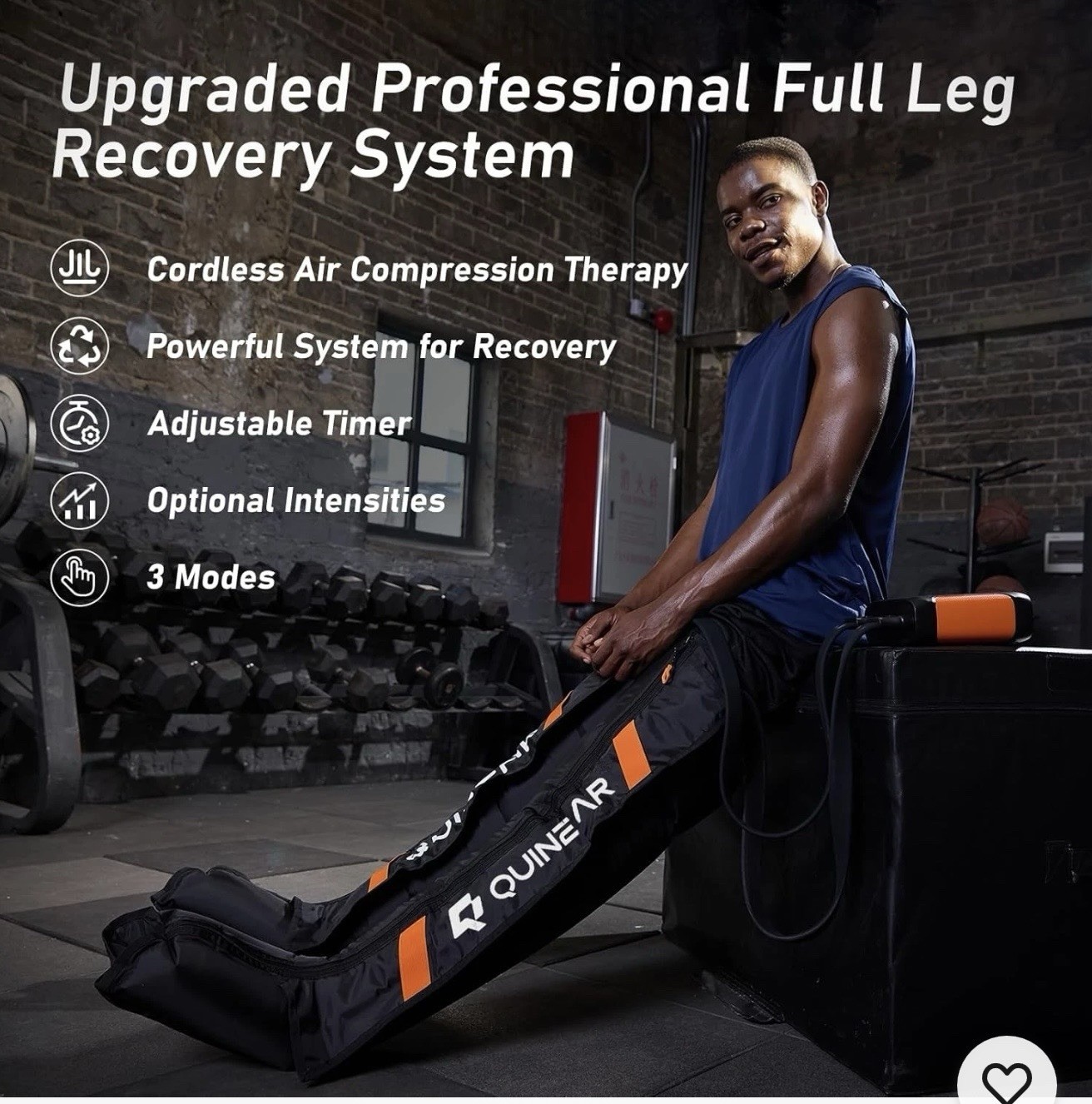 QUINEAR Cordless Air Compression Boots, Leg Recovery System, Wireless( Large)