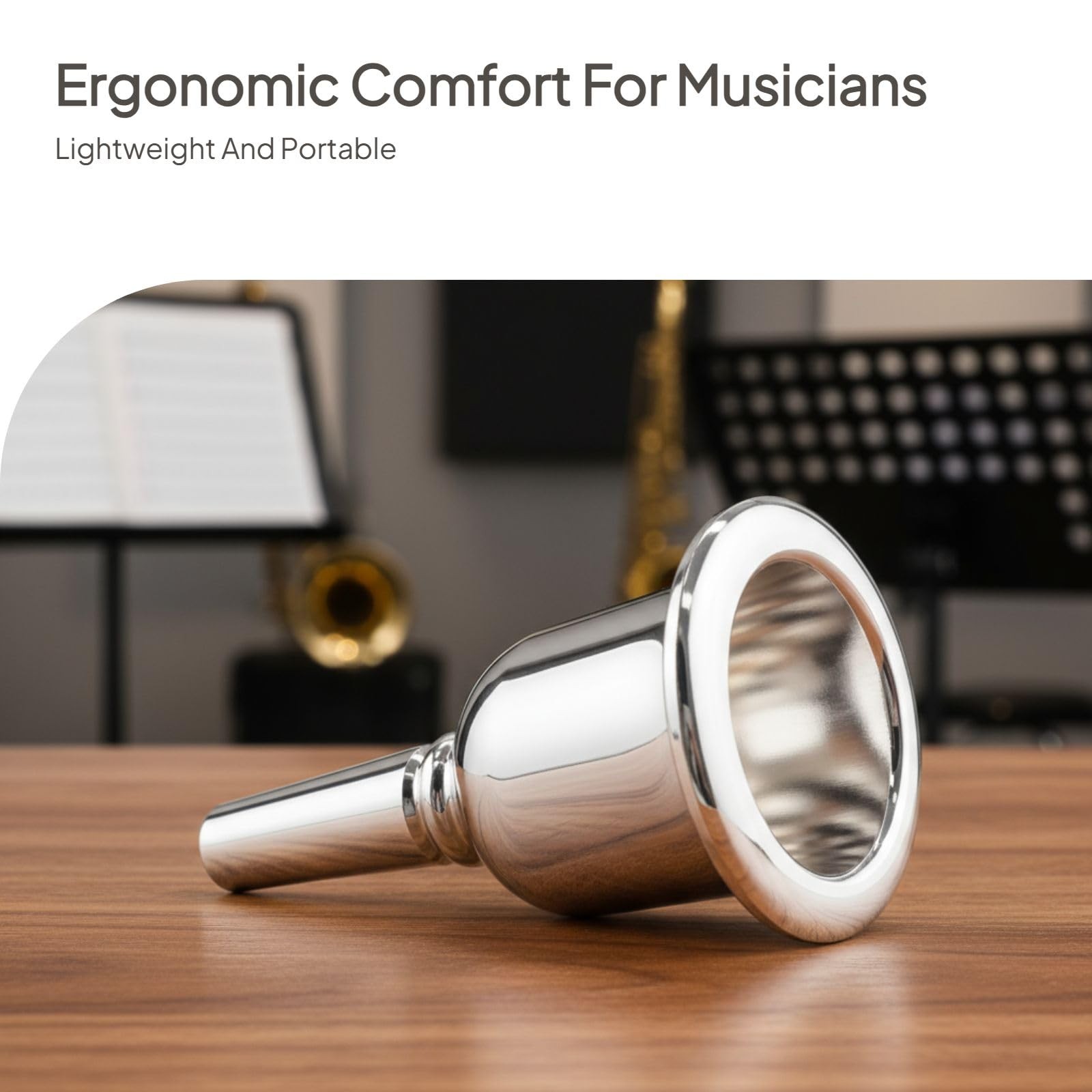 Silver Plated Tuba Mouthpiece for Beginners – Brass Large Mouthpiece with 1.7…