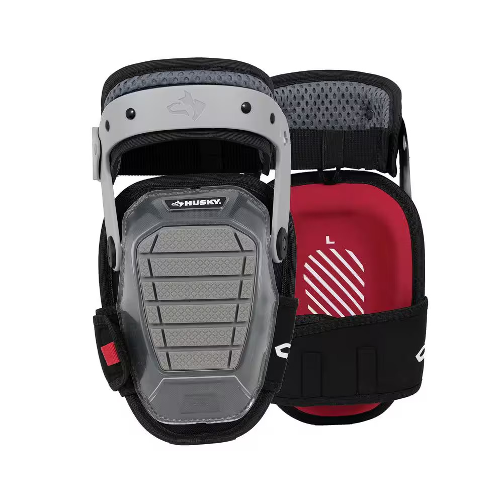 Gray Gel Soft Cap Articulating Hinge Knee Pad with Adjustable Straps