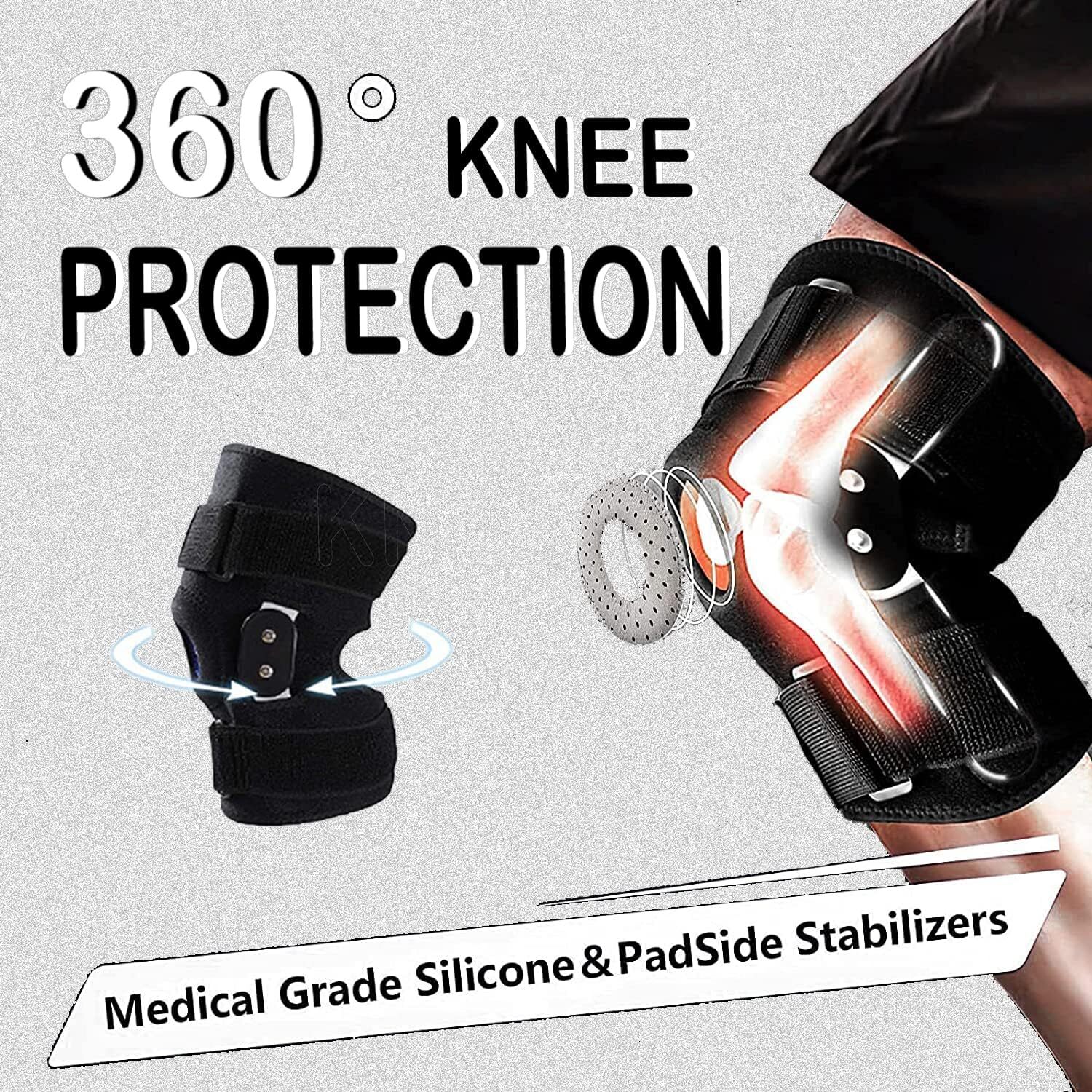 Knee Brace Support Strap with Side Hinged Patella Stabilizers Pain Relief Wrap
