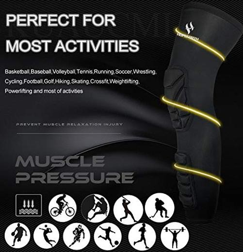 Knee Calf Padded 2 Pack Compression Leg Sleeve Small Black Padded Knee Calf