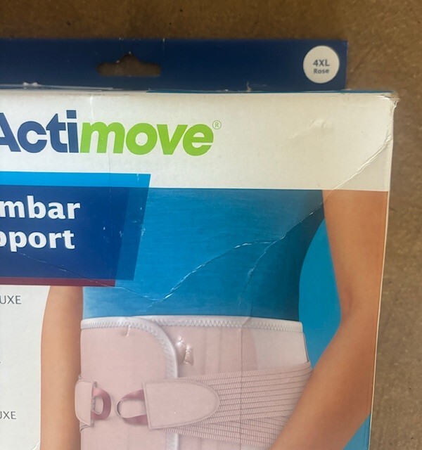 Actimove Deluxe Lumbar Sacral Support Rigid Panel, For Women Size 4XL *NOT USED*