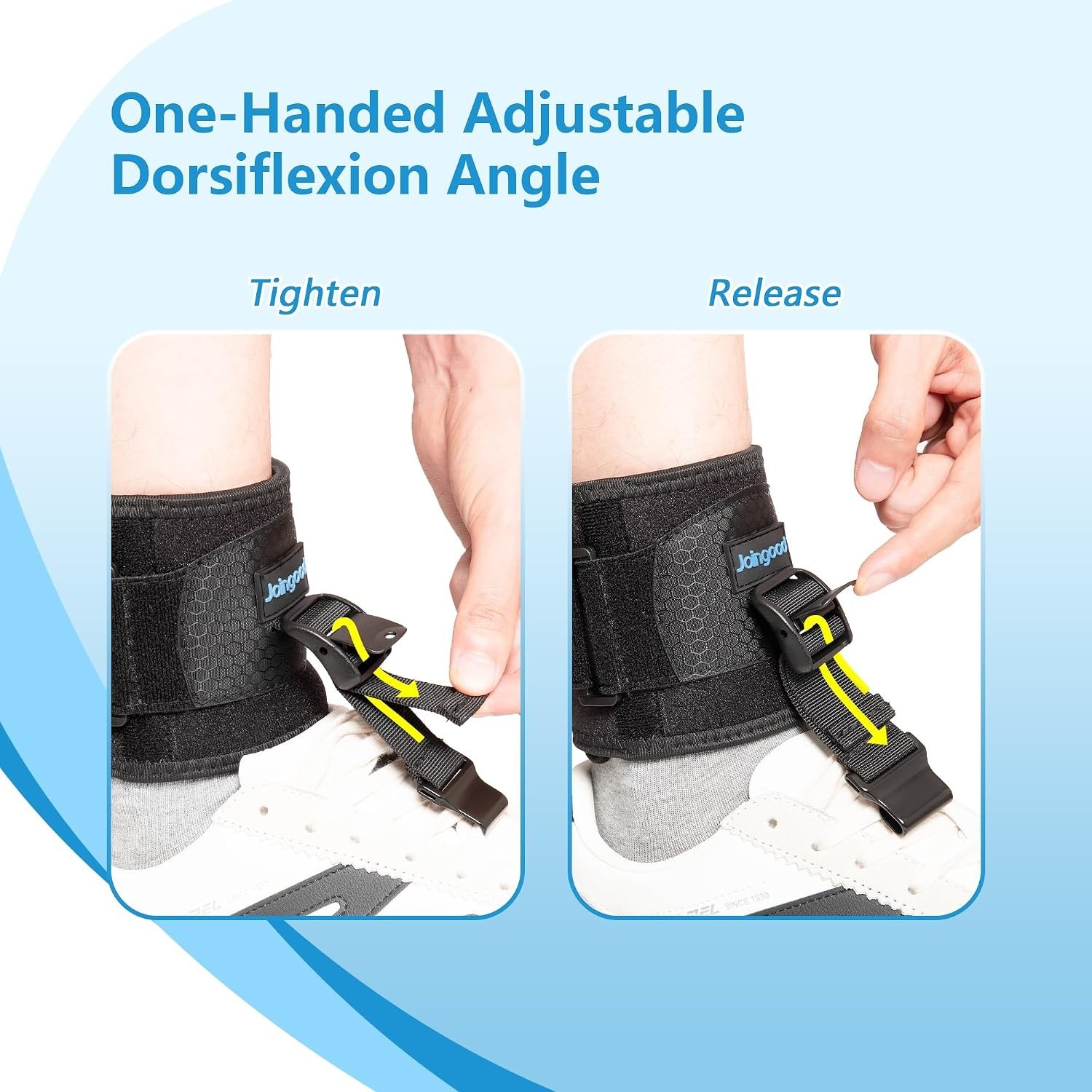 AFO Foot Drop Brace for Walking, Upgraded Zinc Alloy Hook, Includes Eyelet Ho…