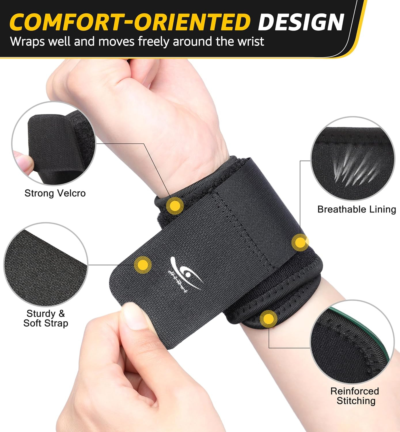 Wrist Compression Strap Wrist Brace Wrist Wraps for Fitness, Weight Lifting, Ten