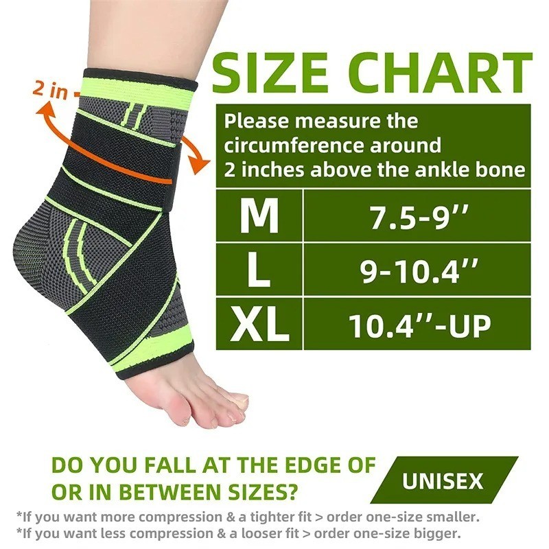 Adjustable Ankle Support Compression Ankle Brace Protector for Running Soccer Ba