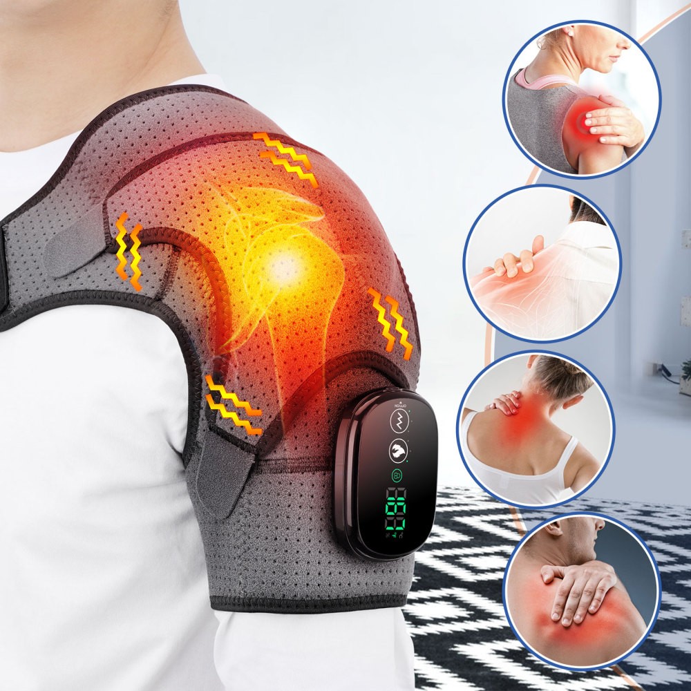 HailiCare Heated Shoulder Massager Brace w/ Vibration Therapy Joint Pain Relief