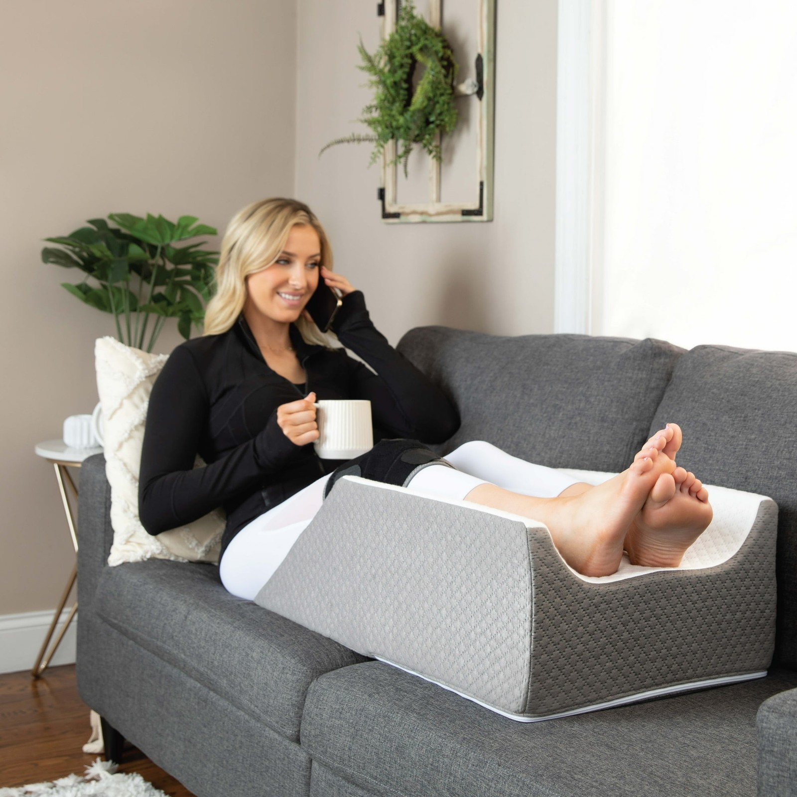 Leg Elevation Pillow Double Leg Wedge for Post-Surgery Support