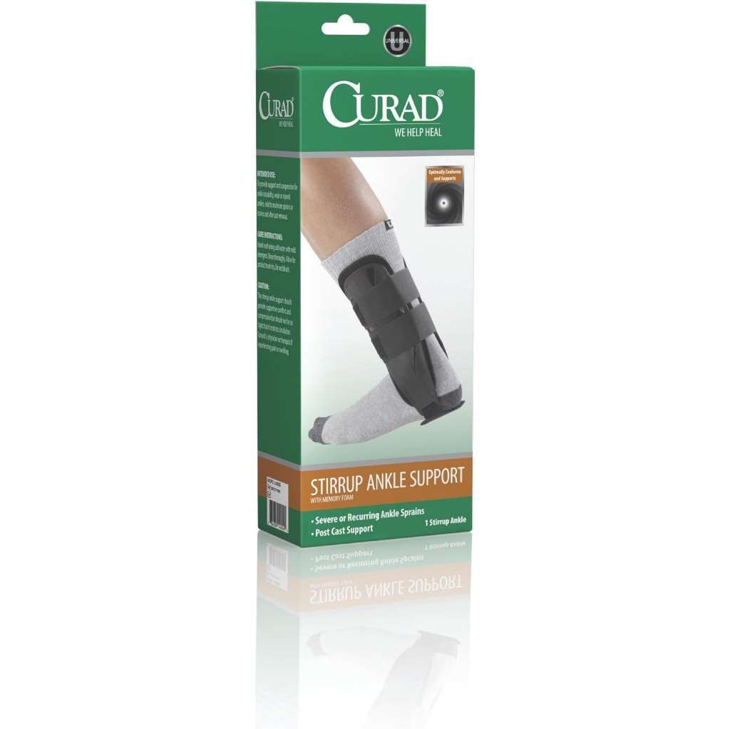 Curad Stirrup Ankle w/Memory Foam Universal Adult 10″ (25.4 cm) Height, New