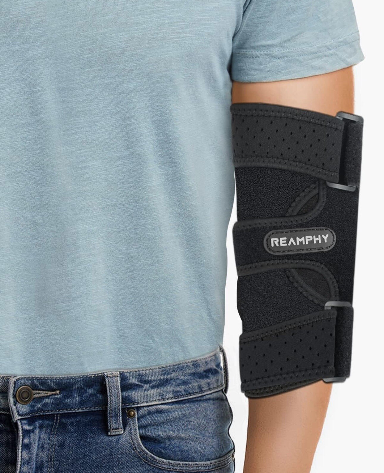 Reamphy Elbow Brace,Comfortable Night Elbow Sleep Support,Elbow Splint, Adjus…