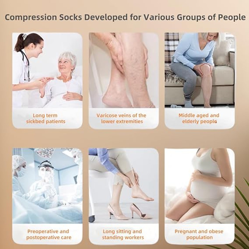 Compression Sleeve Calf Thigh Leg Support Brace High Stocking Sport Relief Gym
