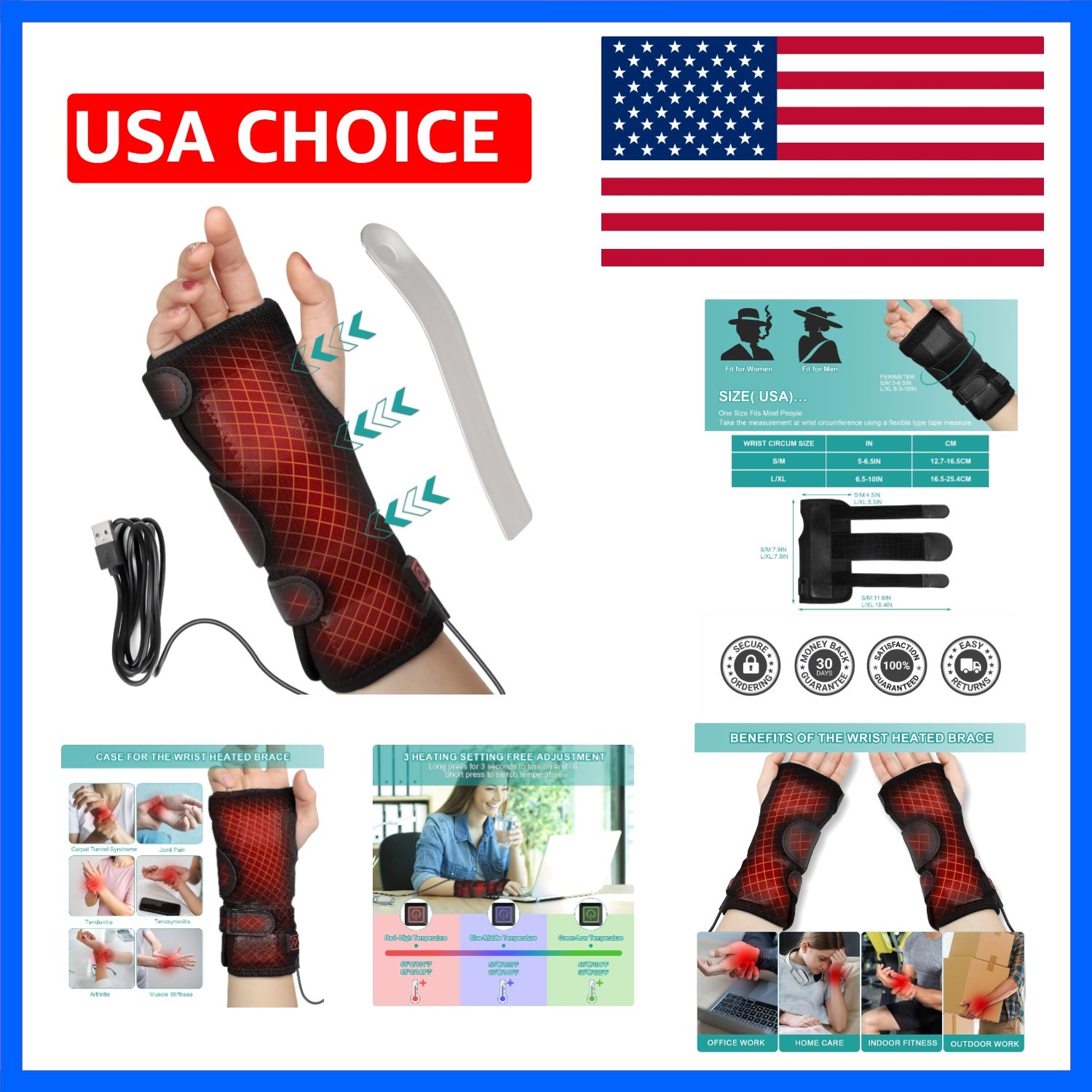 Wrist Thumb Brace Heating Pad for Arthritis and Carpal Tunnel Relief, Heated …