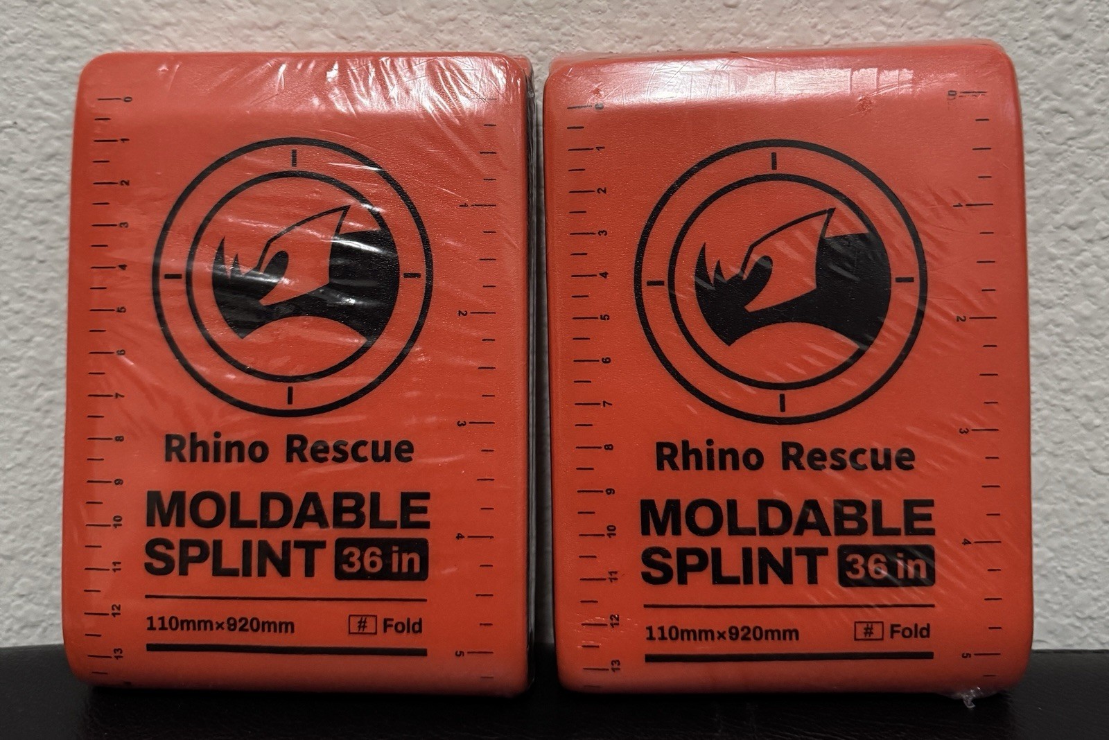2x Rhino Rescue First Aid Foldable Splint Keep Bones in Position 36in x 4.3in