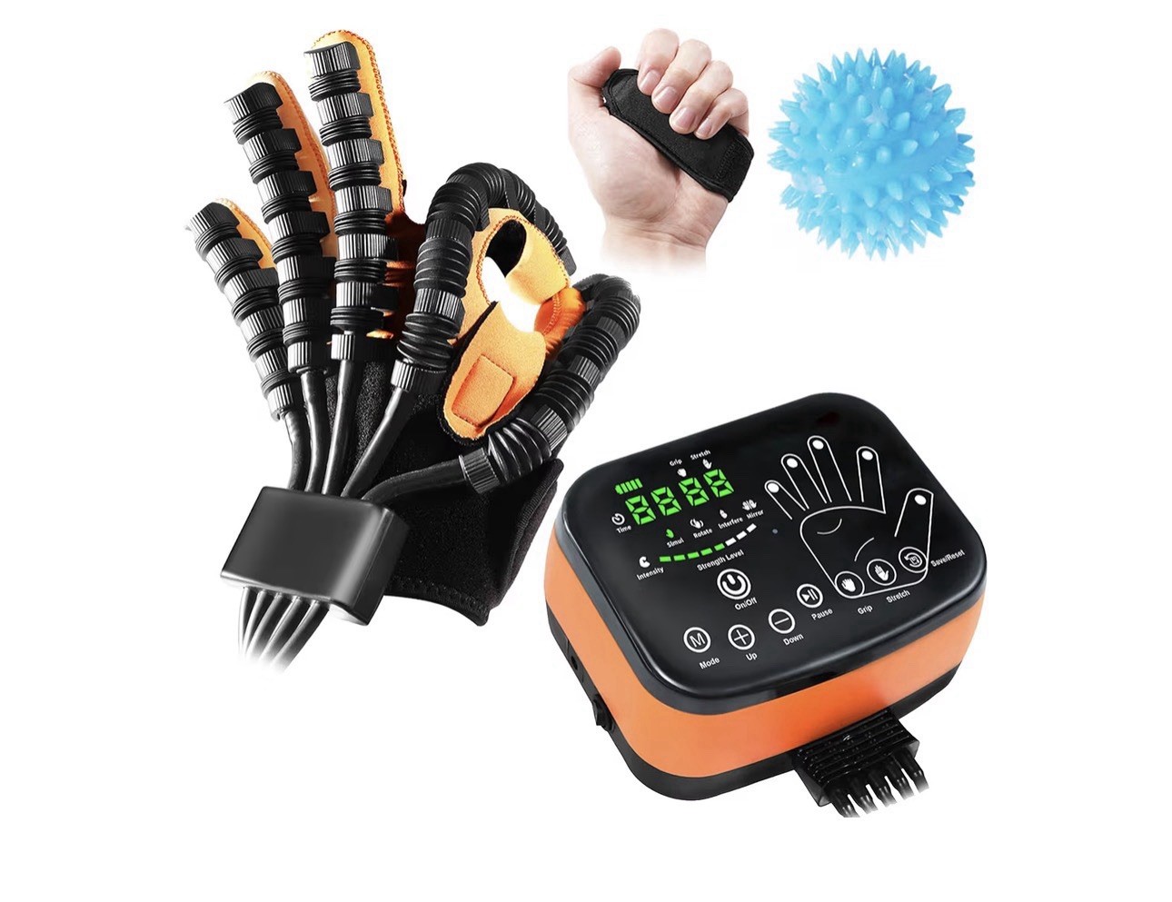 Rehabilitation Robot Glove Stroke Hemiplegia Finger Rehab 4 Modes Left Hand Lg