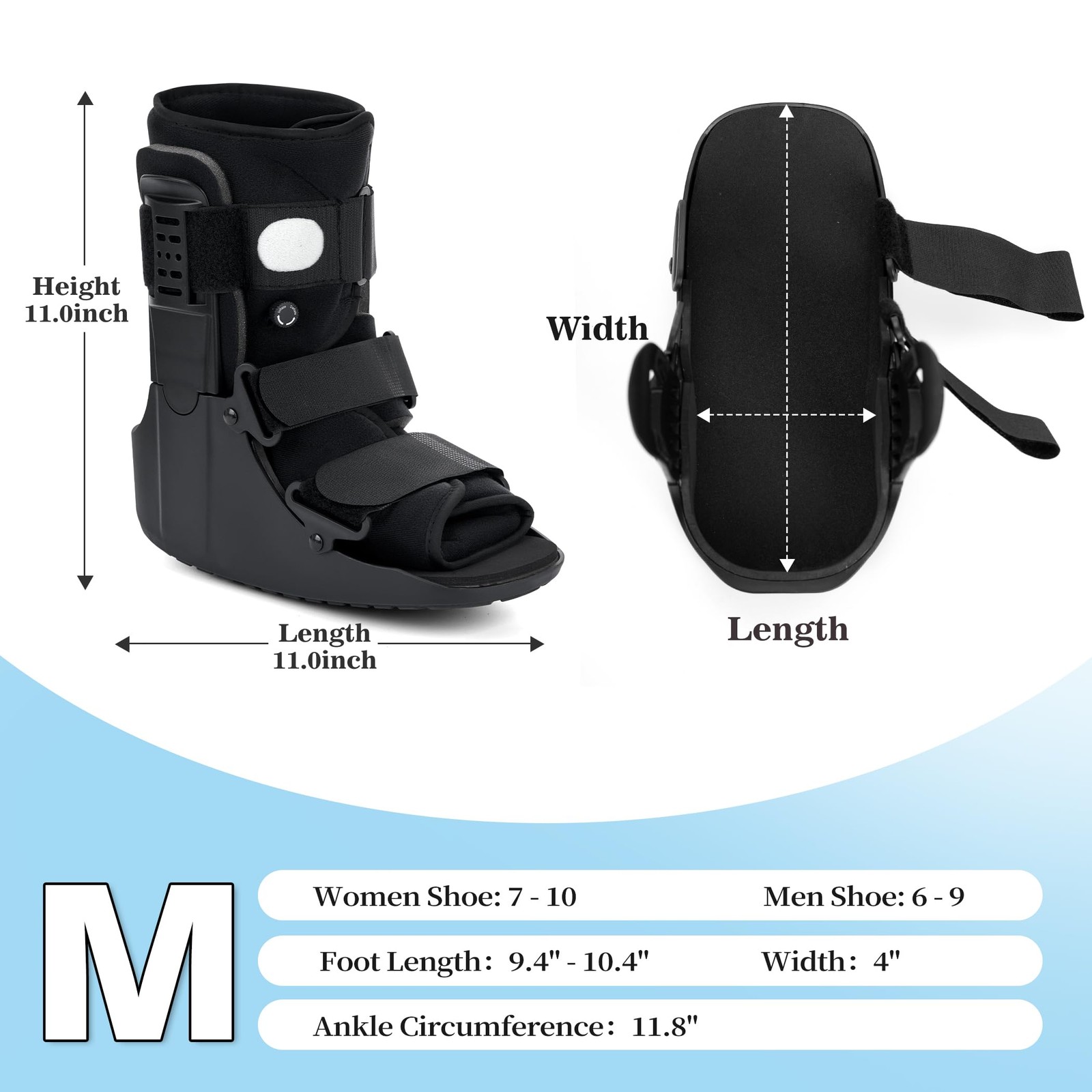 Walking Boot for Broken Foot, Injuries, Air Walker for Fracture, M