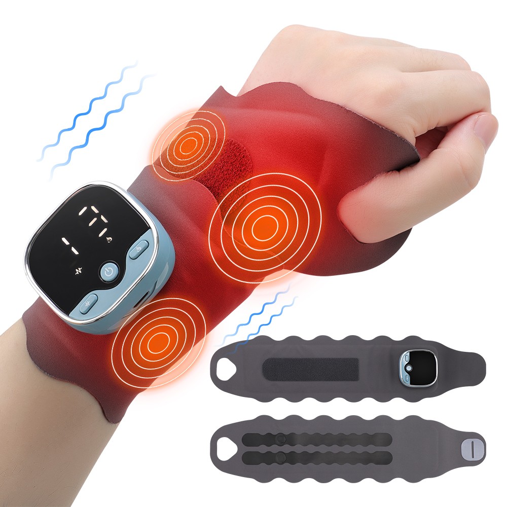 Cordless Heating Wrist Massager Brace Hot Compress Muscle Stimulator Therapy