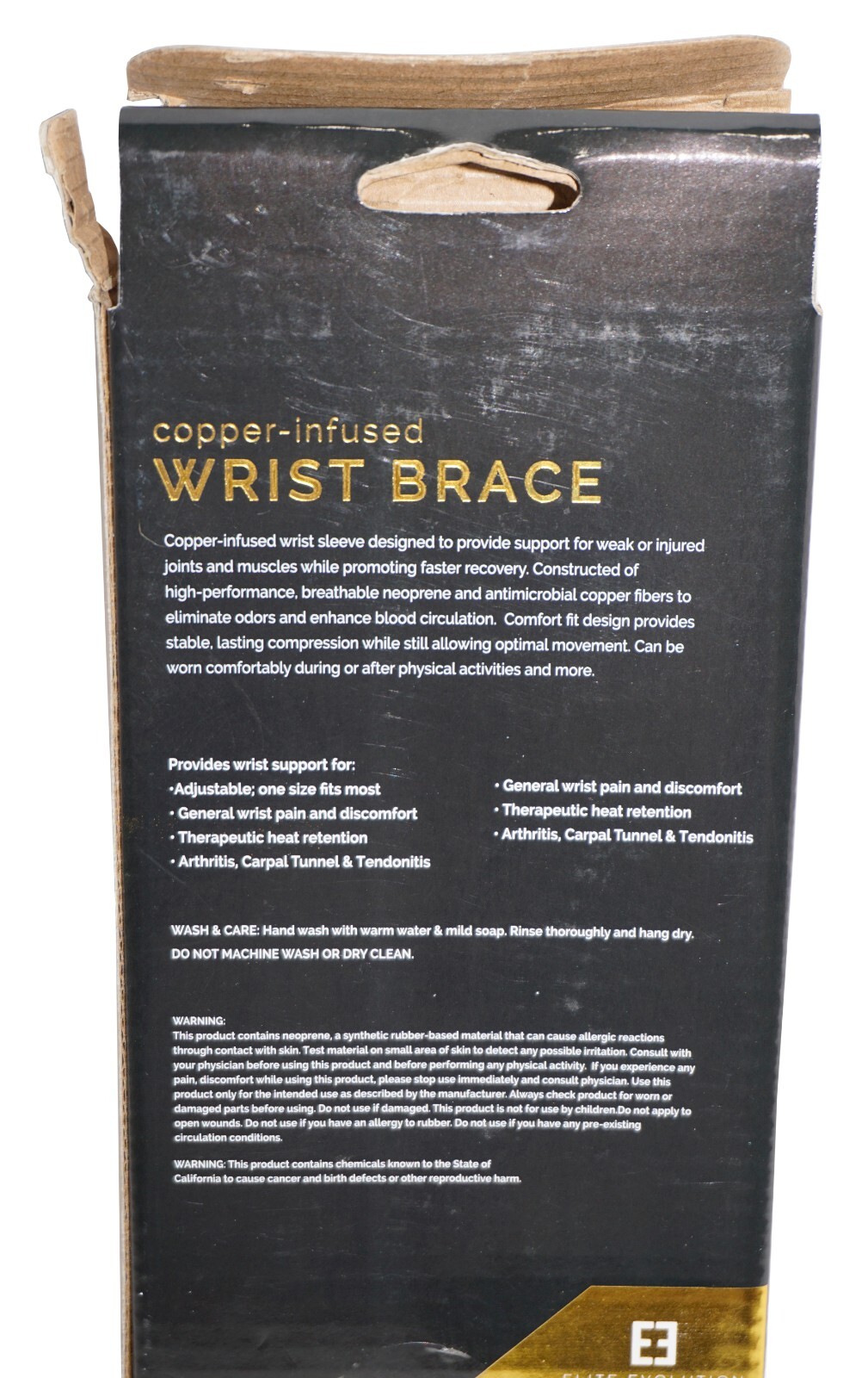 Copper Infused Brace Wrist Support + Relief – Adult One Size Fits Most