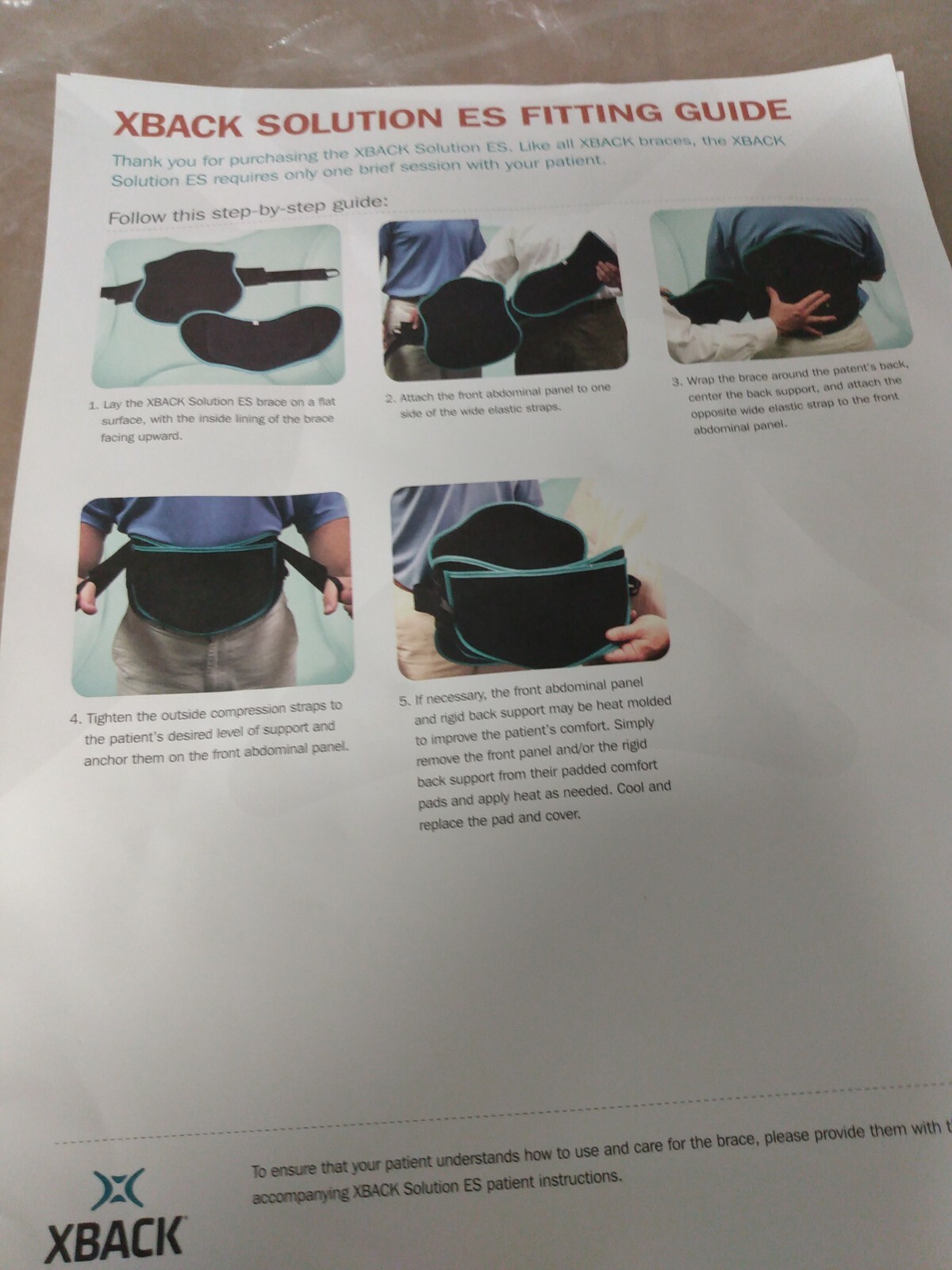 XBACK Solution ES LSO Back Brace Model T109 New Med.-XXL.