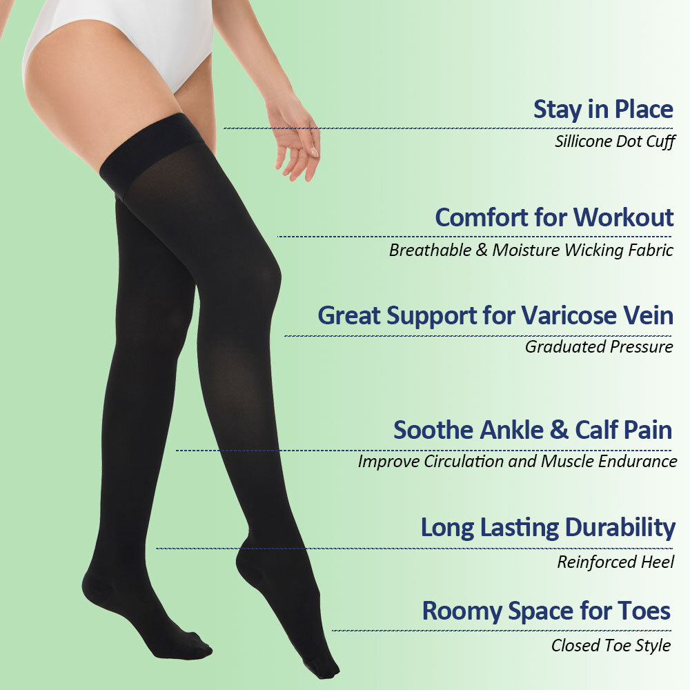 Thigh High Support Stockings – medias de compresion De Muslo para hombre mujer