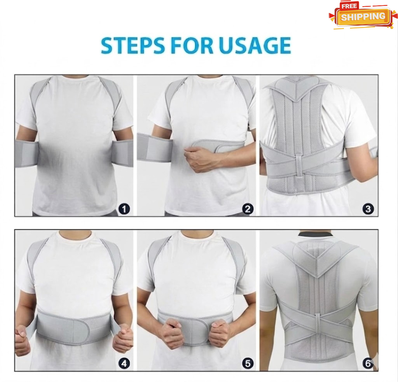 Adjustable Posture Corrector Low Back Support Shoulder Brace Belt for Men Women