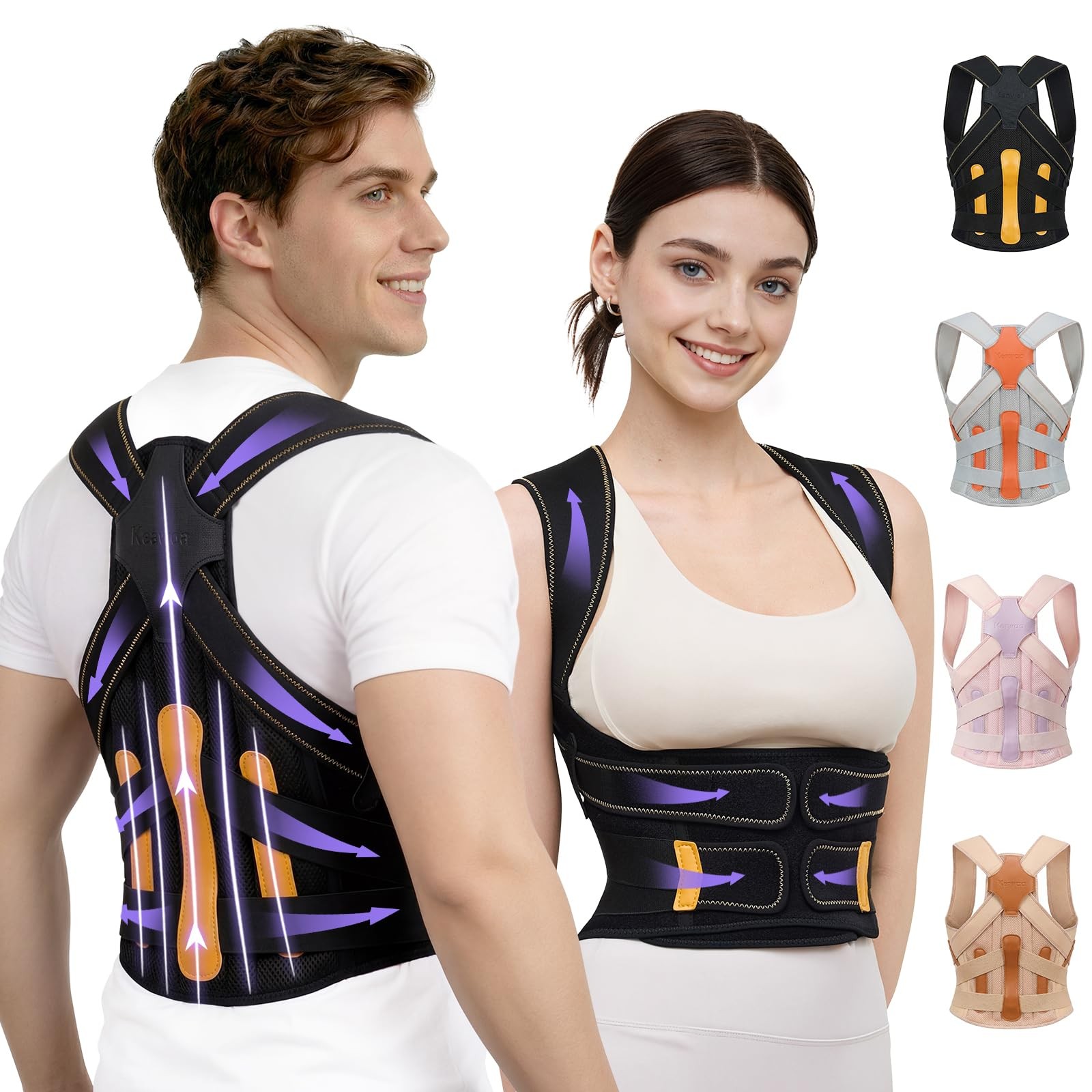 Posture Corrector for Women and Men, 5 Full Back Support Brace Rods, FSA&HSA …