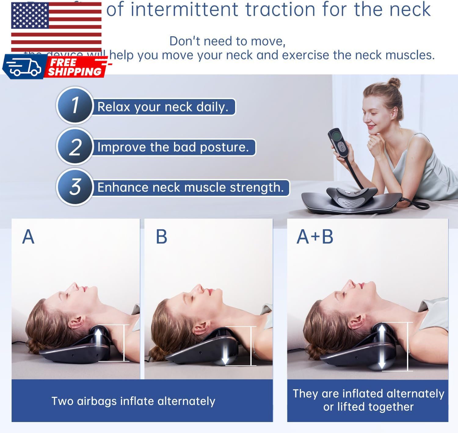 Multi-Functional Cervical Traction Device Electric Neck Stretcher with
