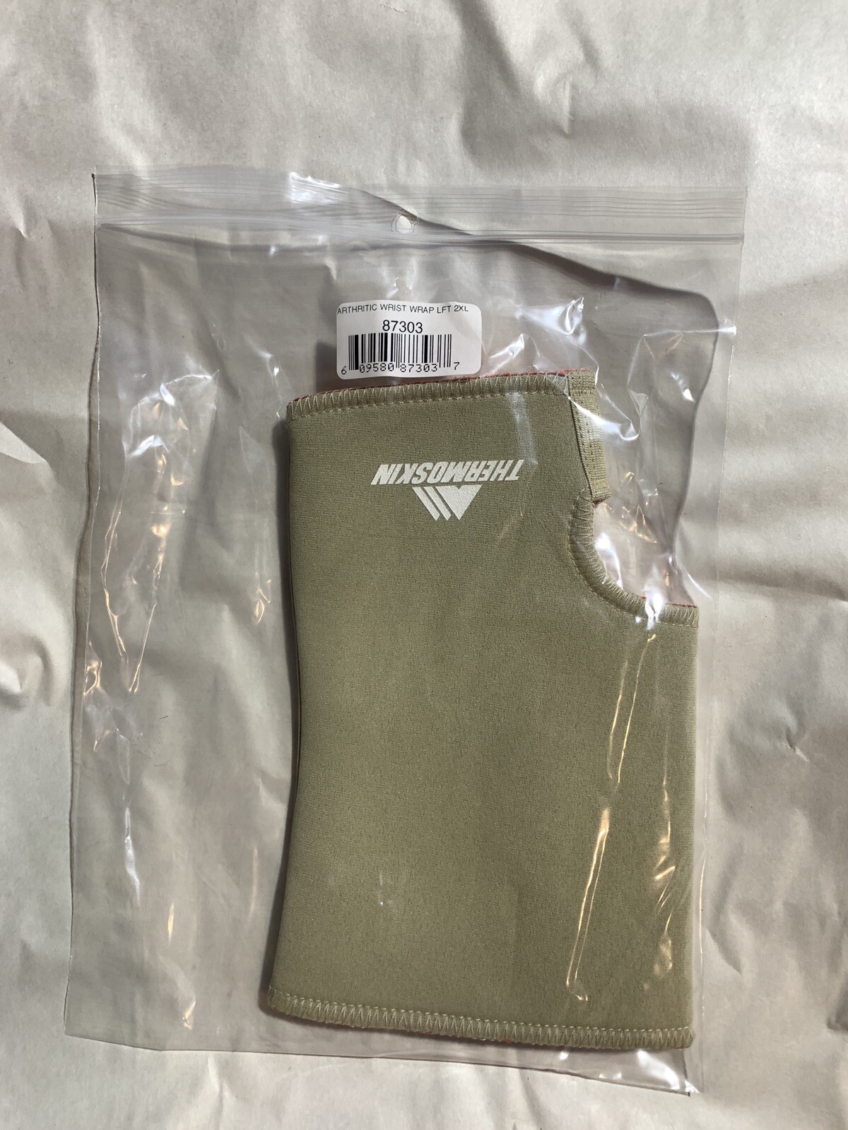New ThermoSkin Arthritic Left Wrist Wrap Size 2XL Beige 87303