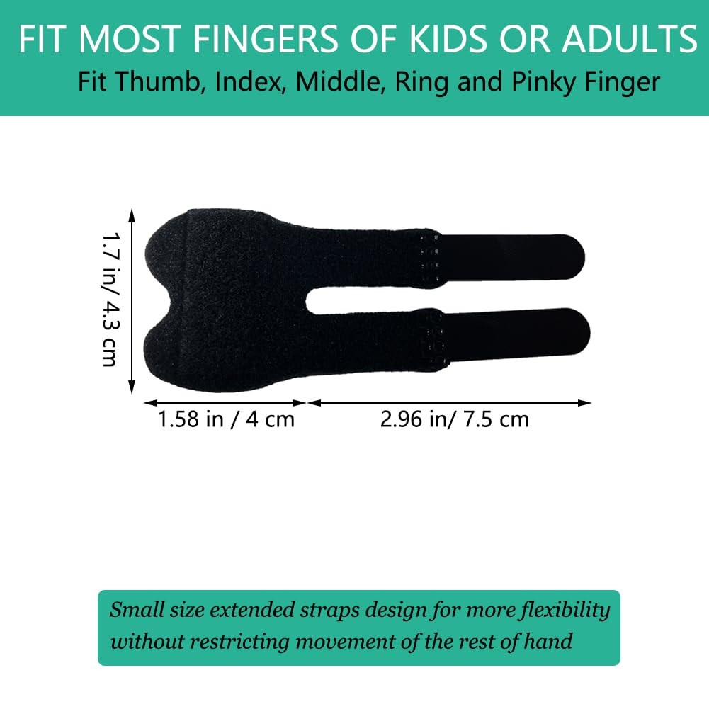 ANHOGEU Small Trigger Finger Splint (2 Pack), Thumb One Size, Black