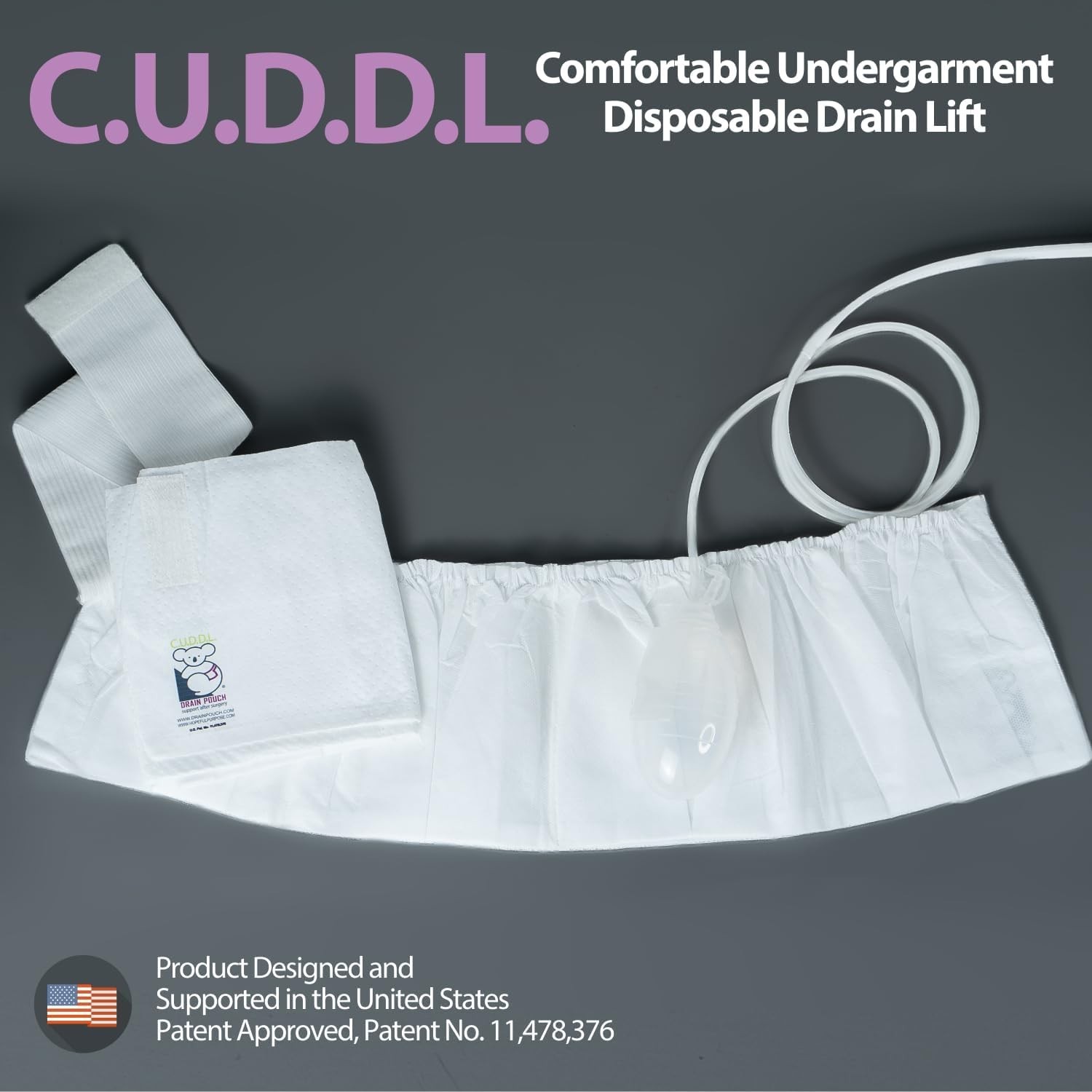 Mastectomy Drain Holder Belt 2-Pack Holds Up to 8 JP Drains Post Breast Surgery