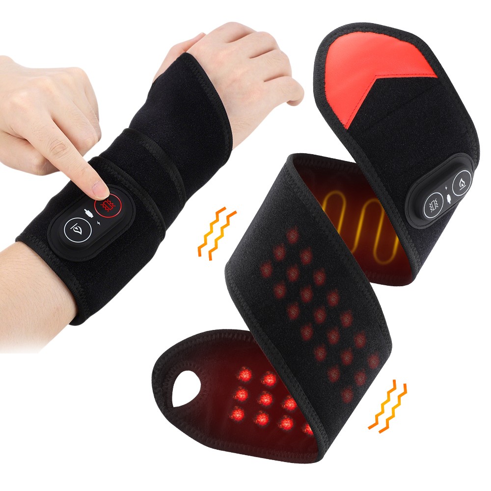 Cordless Wrist Hand Heating Pad Massage for Carpal Tunnel 3Heat & Vibration Mode