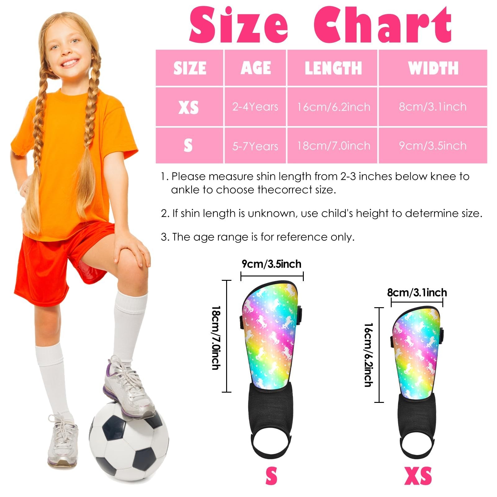 Soccer Shin Guards Kids Girls Youth, Shin Pads Protection Girls Shin Guards S…
