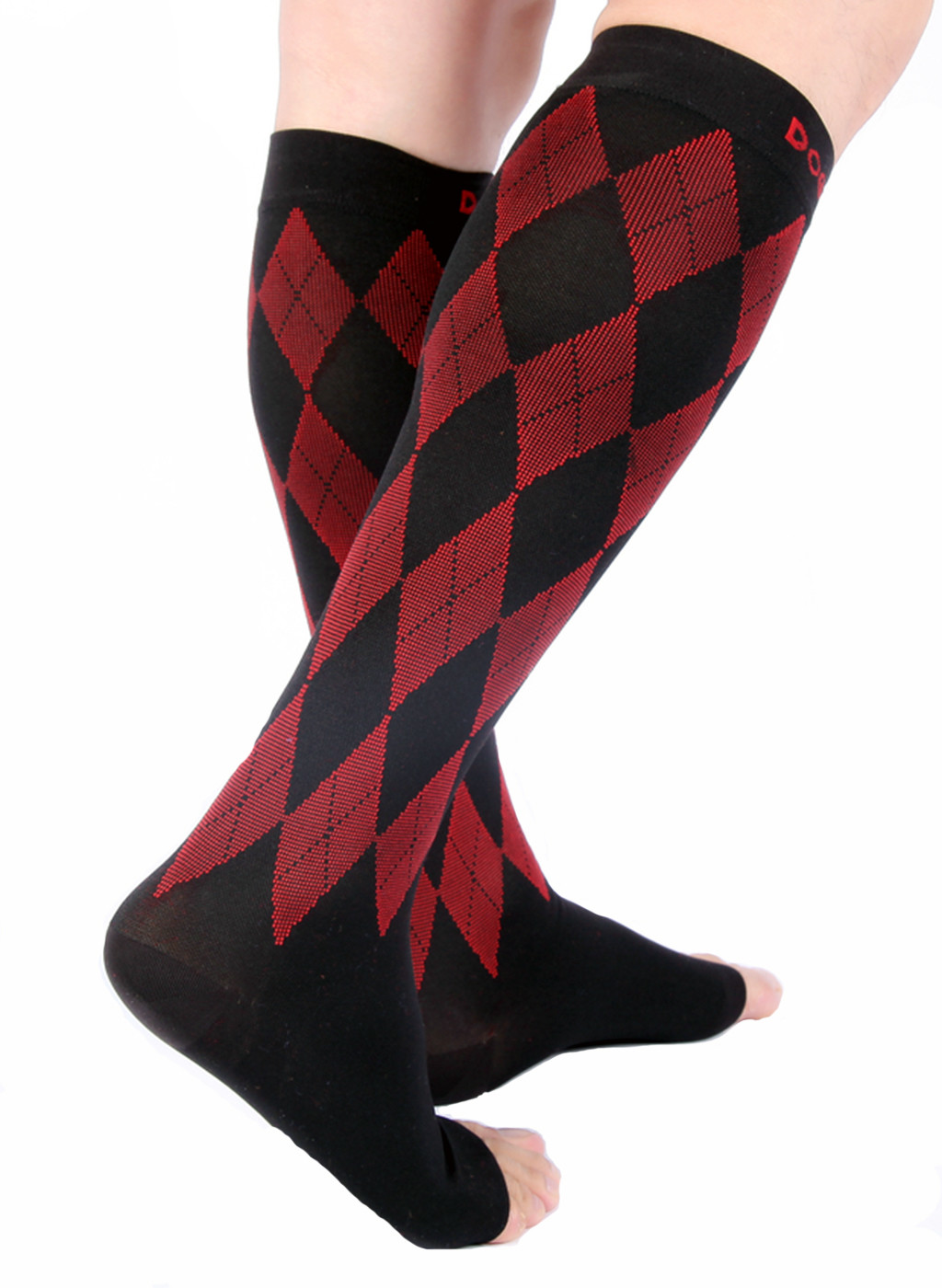 Doc Miller Open Toe Socks Compression Ankle Stockings 20-30 mmHg Varicose Veins