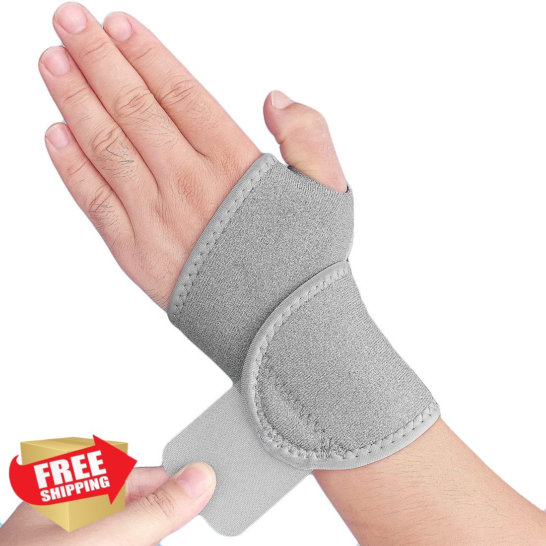 YUNYILAN Wrist Brace Carpal Tunnel Gray 2pk