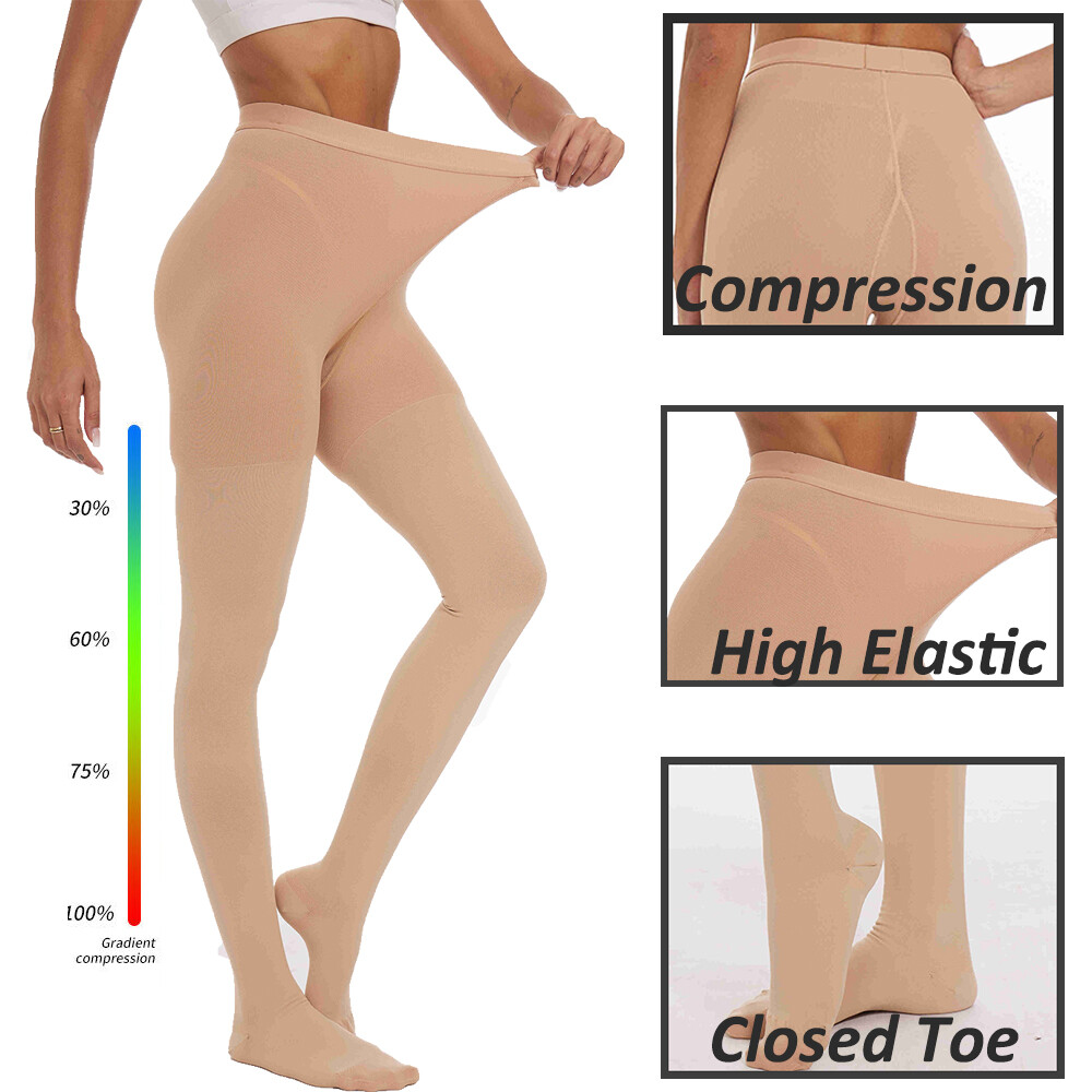 Compression Pantyhose Unisex Circulation Varicose Swelling Stockings 20-30 mmHg